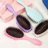 Boar Bristle Volume Hair Curling Roll Brush for Salon Styling Brush Green 2ea