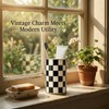 Checkered Ceramic Toothbrush Holder, Cute & Durable for Bathroom, Ideal