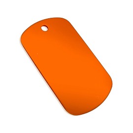 Premium Quality Anodized Aluminum Blank Dog Tags (Large Size 2.00 in x 1.15 in, 1.00mm Thick) for Laser Engraving and Stamping, Orange, 10-Pack