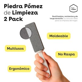 BEE VIBES Piedra Pómez de Limpieza 2 Pack - Par de Piedras Limpiador de Inodoro para Eliminar sarro y Manchas escobilla de baño