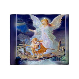 CafePress Guardian Angel with Children Crossin Throw Blanket Super Soft Fleece Plush Throw Blanket, 60"x50"