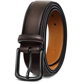 BULLIANT Men Belt-Leather Belt 7 Holes Comfortable for Men Dress Casual Jeans 1 3/8"(Sauce Coffee,40"-42" Waist Adjustable)