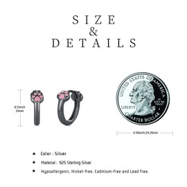 StoryEtain Cat Earrings 925 Sterling Silver Paw Print Hoop Earrings Dog Hoop Earrings Animal Lover Jewellery Gifts for Girls Women Kid