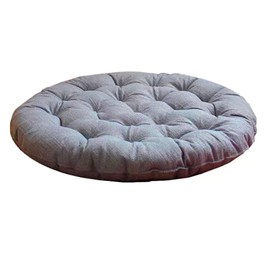ZUODGGG Large Linen Floor Cushions,Round Futon Pillows Japanese Style Tufted Floor Pillows Meditation Cushions for Seating On Pad for Yoga Sofa Balcony(Size:75x75cm(30x30inch),Color:Light Gray)