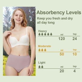 BATTEWA Washable Absorbency Urinary Incontinence Underwear for Women, High Waist Design Comfort Leakproof Panties for Bladder Leakage Protection 50ML(Dusk,Large)