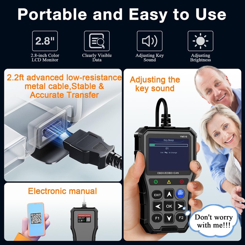 AMTIFO OBD2 Scanner with Battery Tester - Check Engine Light