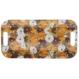 Boston International Thanksgiving Fall Autumn Melamine Serving Tray Platter with Handles, 15 x 8-Inches, Fall All Over