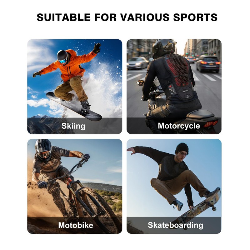 CE Level 2 Certified Motorcycle Back Protector, Lightweight Spine Armor