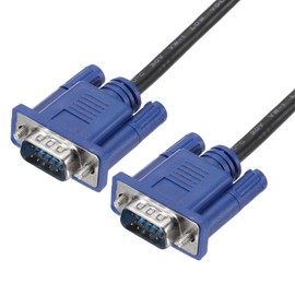 sourcing map VGA to VGA Cable, 6 ft Black VGA to VGA Male to Male Video Output Cable 1920 x 1080p Resolution for Laptops, Monitors, Projectors, TVs, GPU, PC