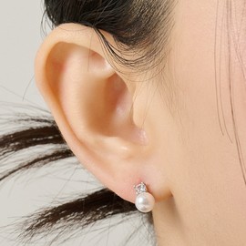 Gold&Deer 14K Goldfield Pearl Drop Cubic Earrings Rose Gold / 골드앤디어 14K 골드필드 진주 드롭 큐빅 귀걸이 로즈골드