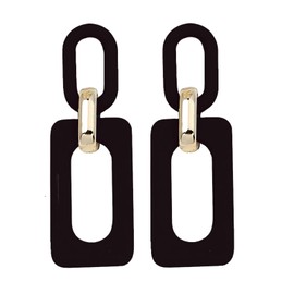 Acrylic Geometric Dangle Earring for Women Boho Lightweight Earring Cute Candy Trendy Chunky Earrings Retro Acrylic Square Statement Drop Earrings (Black Square)