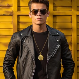 JewelryWe Engraved Pocket Watch with Chain Men Women Analogue Quartz Chain Watch with Engraving Simple Smooth Watch Pendant Necklace Gift, To My Dad - Gold