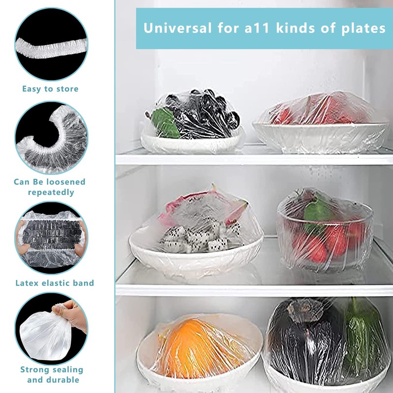 200 PCS Fresh Keeping Bags Food Elastic Keeping Covers Seal