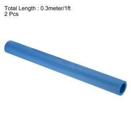 sourcing map 2pcs 0.3 Meter/1ft Pipe Insulation Tube 7/8"(22mm) ID 1 1/4"(32mm) OD Foam Tubing for Handle Grip Support, Blue