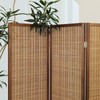 Furnnylane 6 Panel Room Divider and Folding Screen Room Divider,Bamboo