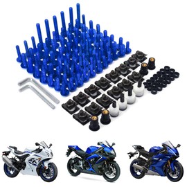 AnXin Motorcycle Fairing Bolt Kit 116pcs Fasteners Screws CNC Universal for GSXR 600 750 1000 YZF R6 R3 R1 MT03 MT-03 MT07 FZ07 XSR900 XSR700 MT09 FZ-09 FZ1 FZ6 FZ6R Blue