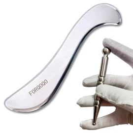 FORQOQO Stainless Steel gua sha iastm tool Set 2pcs gua sha Massage Tool for Soft Tissue Therapy and Reduce Shoulder, Legs, Arms,Back, Neck, Muscle Pain(2)