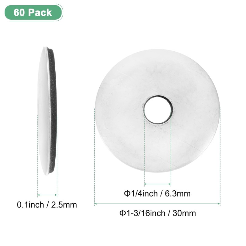 M METERXITY 60-Pack EPDM Bonded Sealing Rubber Washers, 304 Stainless