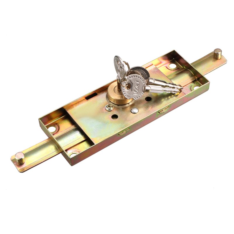 sourcing map Gold Tone Cross Keys Metal Center Rolling Shutter