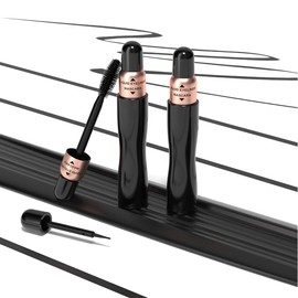 Voluminous Waterproof Black Mascara - Buildable Lengthening, Curling & Defining for Dramatic Volume, Smudge-Proof 24H Wear, Cruelty-Free Blackest Black, Vegan (Black-EFFECT, pack of 1)