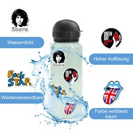 102 Stück Coole Punk Aufkleber, Musikband Aufkleber, Vinyl Sticker Set, für Laptop Skateboard Koffer Helm Auto Fahrrad Handy, Wasserfest Graffiti Stickers für Kinder Teenager Erwachsene