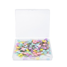 Fdit 200 Alfiler de Costura Cabeza Plana Aguja Recta Mariposa Y Cabeza de Flor Aguja de Posicionamiento Manual DIY Decoración DIY Alfiler de Posicionamiento Decorativo para Coser álbum de Recortes
