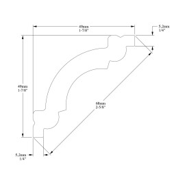 Orac Decor CX124 1-7/8" x 1-7/8" x 78-3/4" Plain Polystyrene Crown Molding - 10 Pack