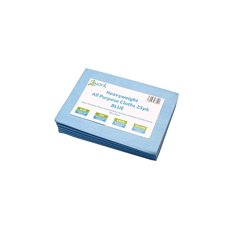 2Work Heavyweight All Purpose Cloth 500x350mm Blue (Pack of 25)