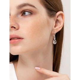 PYNZY Infinity Dangle Earrings for Women, Moon and Star Sterling Silver Birthstones Earrings for Jewelry Gifts, Sterling Silver, No Gemstone