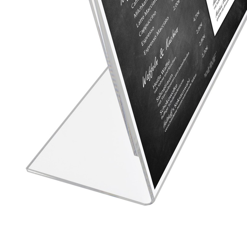 HMF 46934 Display Stand Din A4 Acrylic, L-Stand, Menu Holder,