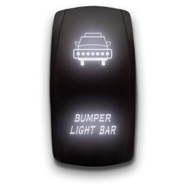 Bumper Light BAR - White - Laser Etched Toggle Switch 20A 12V - Vertical Rocker Switch 5-Pin DPST