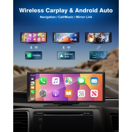 Wireless Car Play Screen with 4K Dashcam, 9.26 Inch Compatible with Apple Carplay/Android Auto, Carplay Screen for Car with 1080P Backup Camera,GPS Navigation/Mirror Link/Voice Control/Bluetooth