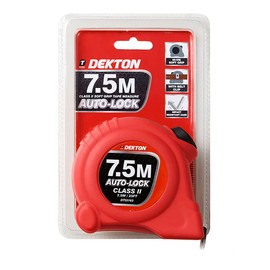 Dekton Hi Vis Green Soft Grip Autolock Tape Measure 7.5m X 25mm- 7.5m/25ft-Hi-Vis Soft Grip| Impact Resistant Case| Metric Units| Belt Clip| Auto-lock| Secure Auto-lock Mechanism, Comfortable Grip