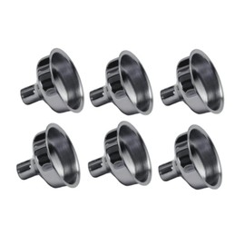 Flask Funnel for Easy No-Spill Filling of Your Container - Sturdy Rustproof Stainless Steel Construction, Snug Fit, Fills Flasks Fast with No Hassle - Set of 6