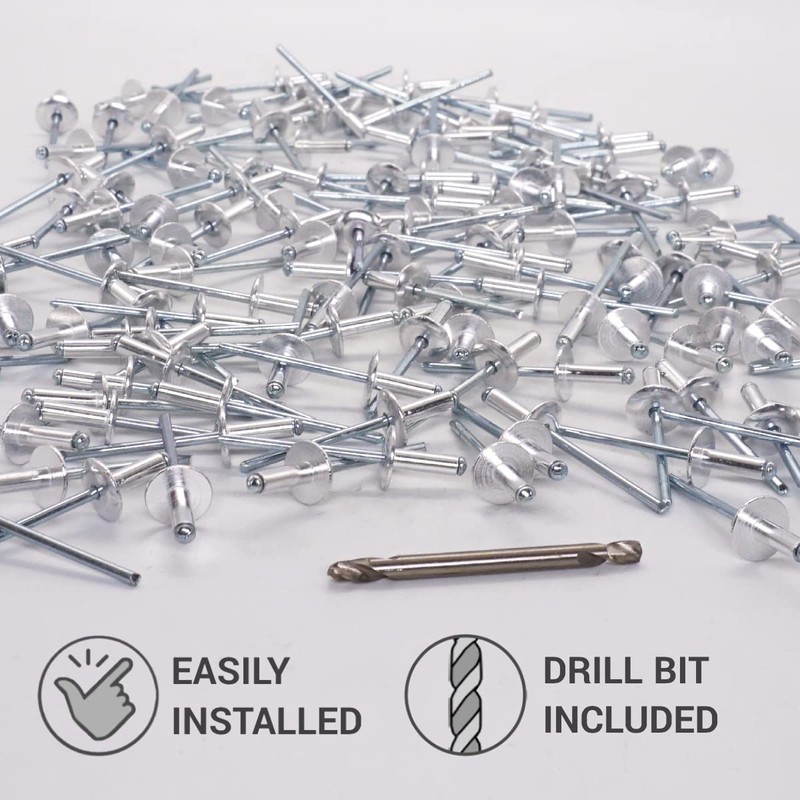 SKIR'CO (Pack of 300) Large Flange Aluminium Blind Rivets 4.0