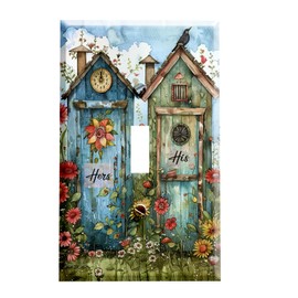 His and Her Sunflower Outhouse Decorative Switch Plate Cover for Home Décor Switchplate Cover - Outhouse Switch Plate - Bathroom Decor