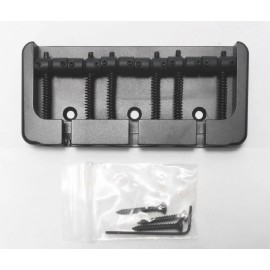 Hipshot 6 String B Style Bass Bridge Brass Black .640 spacing - NOS