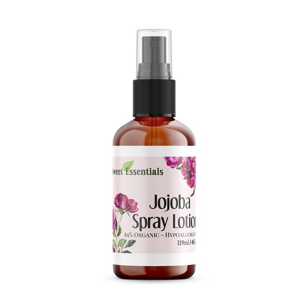 Maui Vanilla Spray Lotion - With Jojoba and Argan Oil - 89% Organic - 4oz Spray Bottle - Silky Skin Soften Formula - Sensual Vanilla Scent