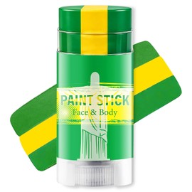 Green Yellow and Green Brazil Face Paint Stick for World Cup Fans, Sweatproof & High Pigment Sports Face Body Paint Sticks for Football, Rugby, Softball, Baseball, Lacrosse, Party Accessories