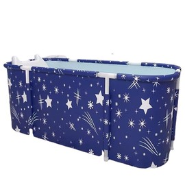 Portable Bathtub For Shower Stall, Large 47 inch Foldable Soaking Bathing Tub for Adults, Separate Family Bathroom Japanese SPA Collapsible Tub, Ideal for Hot Bath Ice Bath