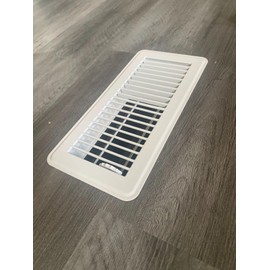 Rocky Mountain Goods Floor Register Vent for 4-Inch by 10-Inch Vent Openings (Item Dimensions 11.5 x 5.5") - Easy Adjust Air Supply Lever - Premium Finish - Heavy Duty to Allow Walk on use (White)