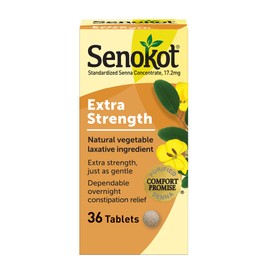 Senokot Senokot Extra Strength Natural Vegetable Laxative for Gentle Overnight Relief Occasional Constipation, 36 Count