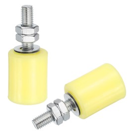 sourcing map 2Pcs Slide Gate Guide Roller, 1-5/8" Nylon Rollers Gate Support Assembly, Universal Rolling Gate Guider for Sliding Door, Yellow