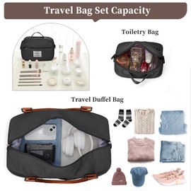 Weekender Bags for Women,Personal Item Travel Bag with Shoes Compartment,Overnight Travel Duffel Bag with Toiletry Bag