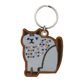 Decoré Corporation Reflective Embroidery Key Ring, CAT Brown, Approx. 2.1 x 2.4 x 2.4 inches (54 x 60 x 3 mm), Hardware Not Included RF-26265