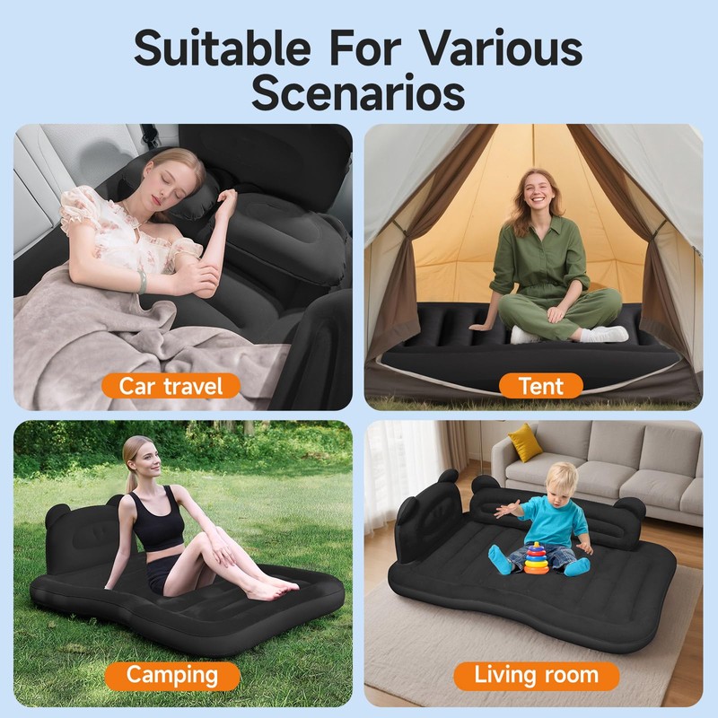 BEBAS Inflatable Cartoon Car Air Mattress- Thickened Camping Travel Car