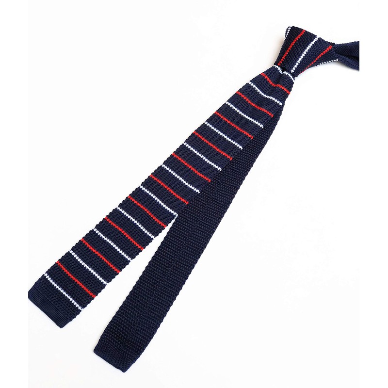 Men's Knitted Neck Tie Accessory Formal Necktie Navy Blue Red