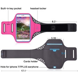 DFV mobile - Professional Cover Ultra-thin Armband Sport Walking Running Fitness Cycling Gym for FLY POWER PLUS 5000 (2019) - Pink