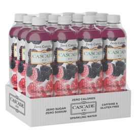Cascade Ice Sparkling Water BLACK RASPBERRY Sugar-Free Sodium-Free 17Oz, 12 Pack