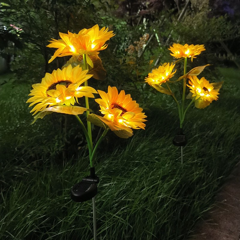 Solar Sunflower Light 24 LEDs Warm White IP55 Waterproof Outdoor